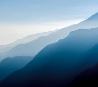 Berge im Allgäu im Nebel